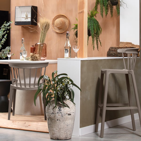 De Eekhoorn BLISS TUINSTOEL MET SPIJLEN KUNSTSTOF TAUPE