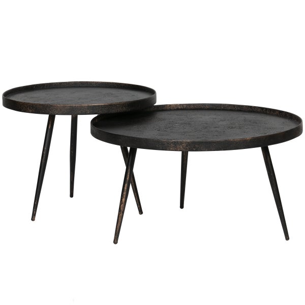 De Eekhoorn BOUNDS BIJZETTAFEL L HOUT/METAAL ANTIQUE GOUD 44XØ58 CM