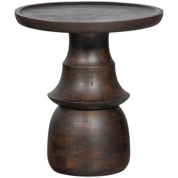 De Eekhoorn BROAD BIJZETTAFEL MET GRAVURE POOT MANGO HOUT DONKERBRUIN