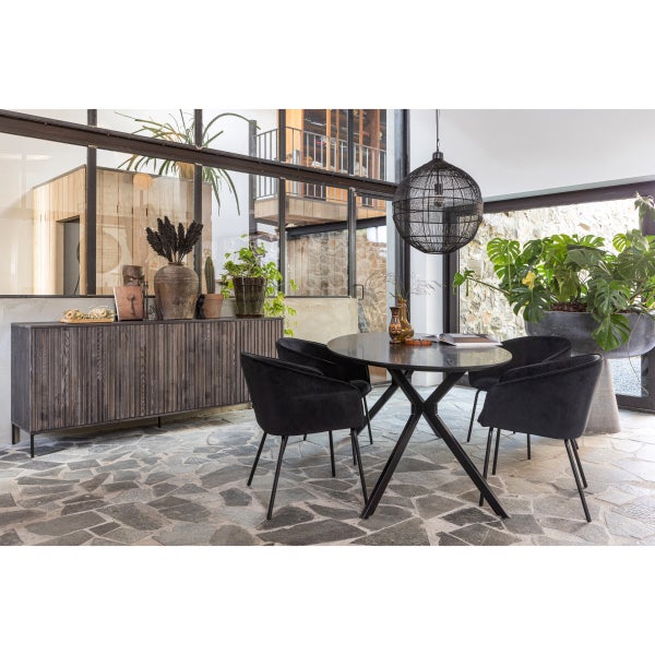 De Eekhoorn BRUNO EETTAFEL OVAAL MDF ZWART 220X100 CM