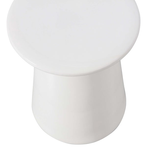 De Eekhoorn BUTTON BIJZETTAFEL KERAMIEK WIT 45X35Ø CM