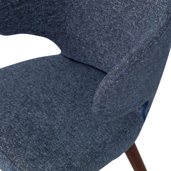 De Eekhoorn CAPE EETKAMERSTOEL GEMELEERDE STOF BLAUW