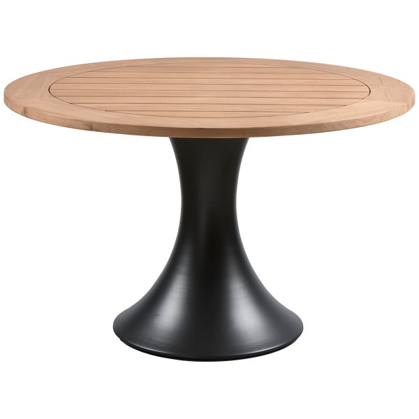 de eekhoorn CHARLEY TUINTAFEL ROND ALUMINIUM/TEAK NATUREL Ø122 CM