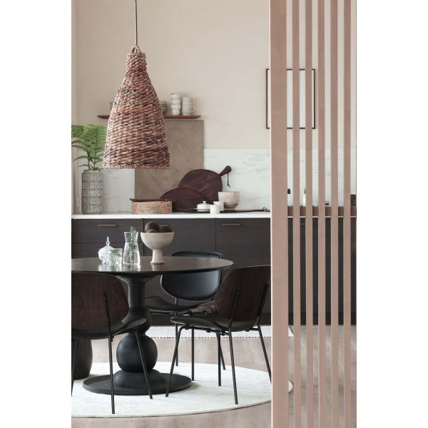 De Eekhoorn CLOSE IN EETKAMERSTOEL LEERLOOK/HOUT ZWART