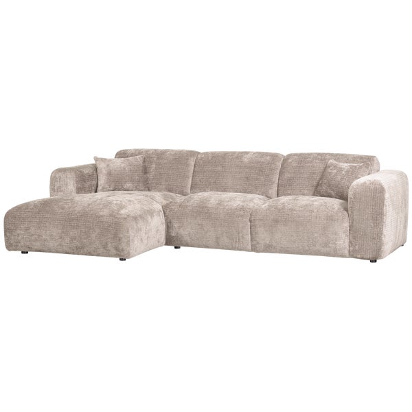 De Eekhoorn CLOUD CHAISE LONGUE BANK LINKS CHENILLE NATUREL