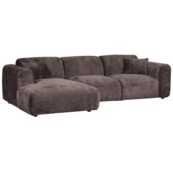 de eekhoorn CLOUD CHAISE LONGUE BANK LINKS CHENILLE WARM BRUIN