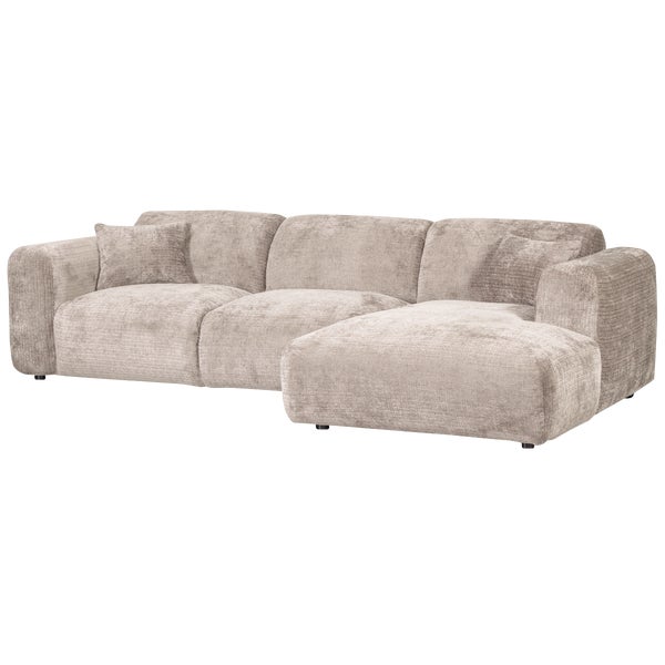 De Eekhoorn CLOUD CHAISE LONGUE BANK RECHTS CHENILLE NATUREL