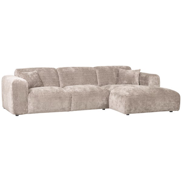 de eekhoorn CLOUD CHAISE LONGUE BANK RECHTS CHENILLE NATUREL