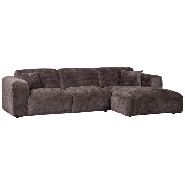 de eekhoorn CLOUD CHAISE LONGUE BANK RECHTS CHENILLE WARM BRUIN