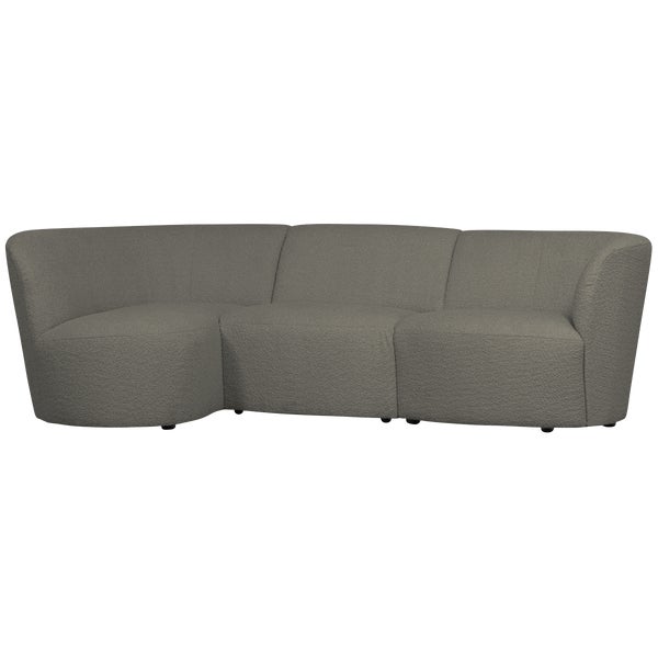 De Eekhoorn COCO 3-ZITS BANK RONDING LINKS BOUCLÉ WARM GROEN