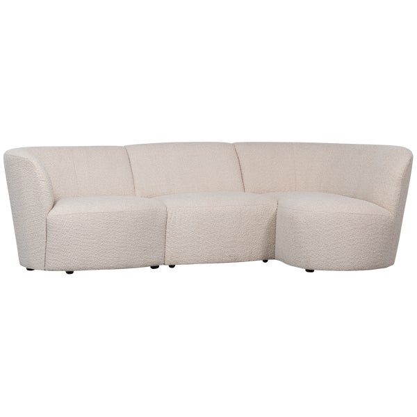 De Eekhoorn COCO 3-ZITS BANK RONDING RECHTS BOUCLÉ CRÈME