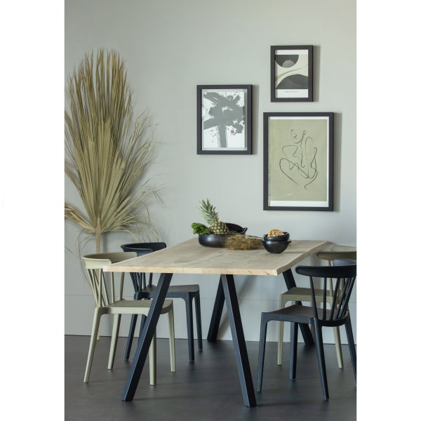 De Eekhoorn COMBI-TABLO: BOOMSTAM EIKEN 199X90 & 2-STANDEN VIERK [fsc]