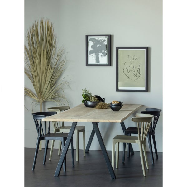 De Eekhoorn COMBI-TABLO: BOOMSTAM EIKEN 199X90 & 2-STANDEN VIERK [fsc]