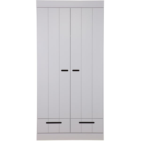 De Eekhoorn CONNECT 2-DEURS KLEDINGKAST + LADE BETONGRIJS [fsc]
