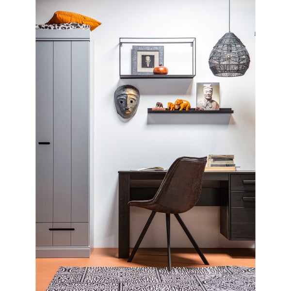 De Eekhoorn CONNECT 2-DEURS KLEDINGKAST + LADE BETONGRIJS [fsc]