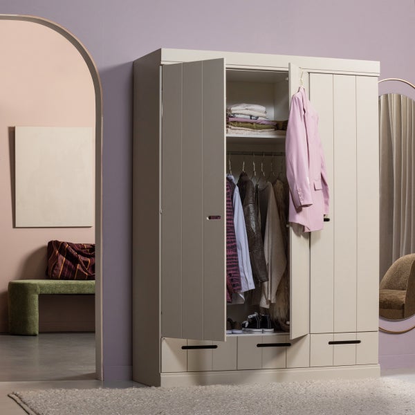 De Eekhoorn CONNECT 3-DEURS KLEDINGKAST + LADE DUST [fsc]