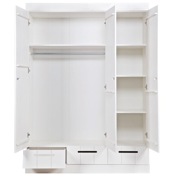 De Eekhoorn CONNECT 3-DEURS KLEDINGKAST + LADE WIT [fsc]