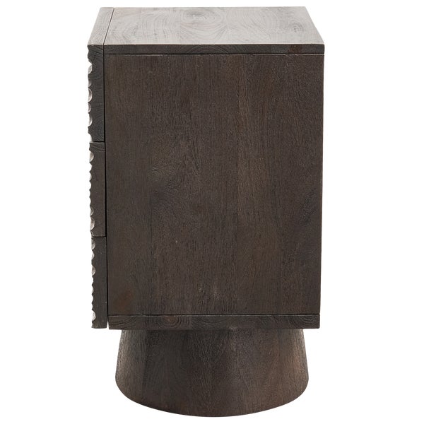 de eekhoorn CRUMBLE CARVED NACHTKASTJE MET LADES MANGO HOUT DONKERBRUIN