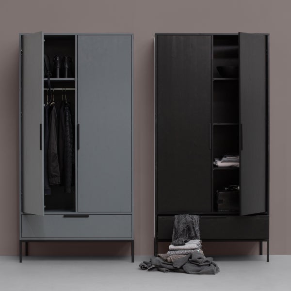 De Eekhoorn ADAM 2-DEURS KAST GRENEN ZWART [fsc]