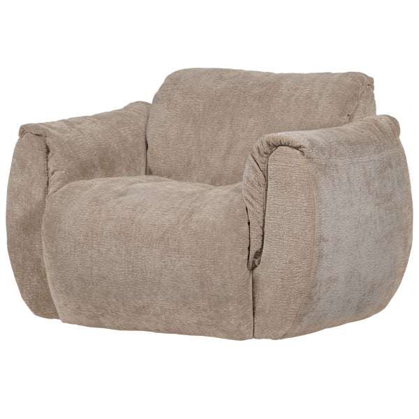 De Eekhoorn BAGGY DRAAIFAUTEUIL 3D CHENILLE ZAND