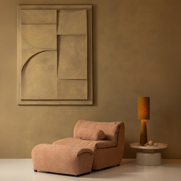 De Eekhoorn BAGGY HOCKER GEWEVEN CHENILLE OUD ROZE