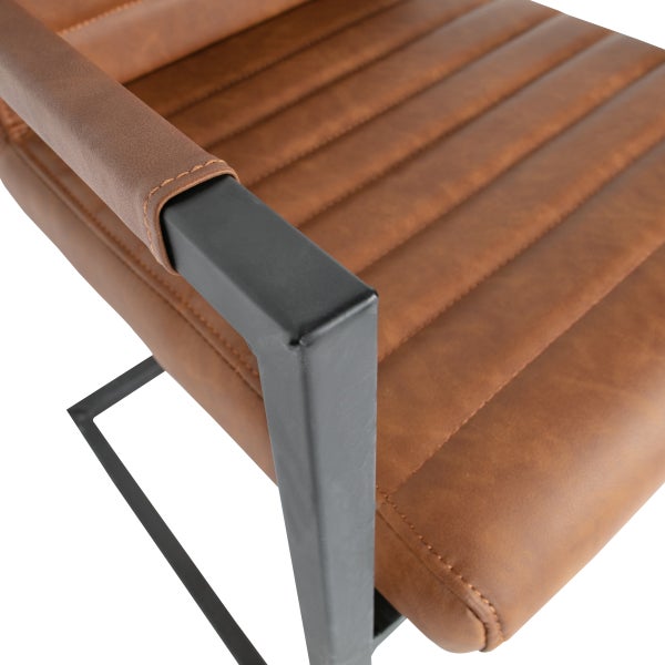 De Eekhoorn BAS EETKAMERSTOEL PU COGNAC