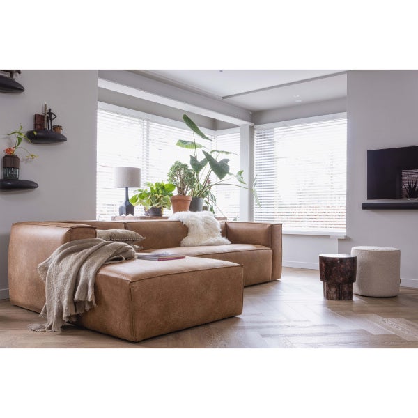 De Eekhoorn BEAN HOEKBANK RECHTS ECOLEER COGNAC