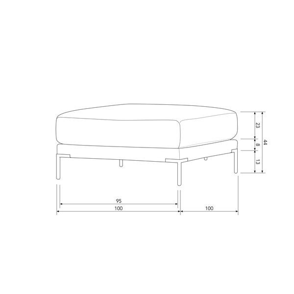 De Eekhoorn COUPLE POEF 100 CM TAUPE