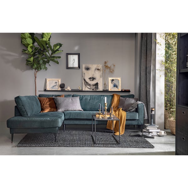 De Eekhoorn CREW HOEKBANK LINKS SUEDE PETROL