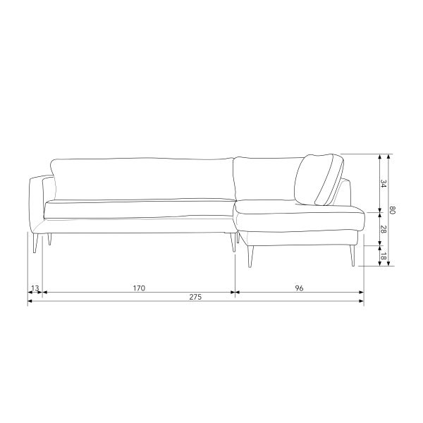 De Eekhoorn CREW HOEKBANK RECHTS SUEDE DONKERGRIJS