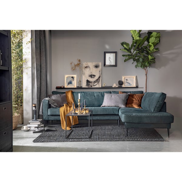 De Eekhoorn CREW HOEKBANK RECHTS SUEDE PETROL