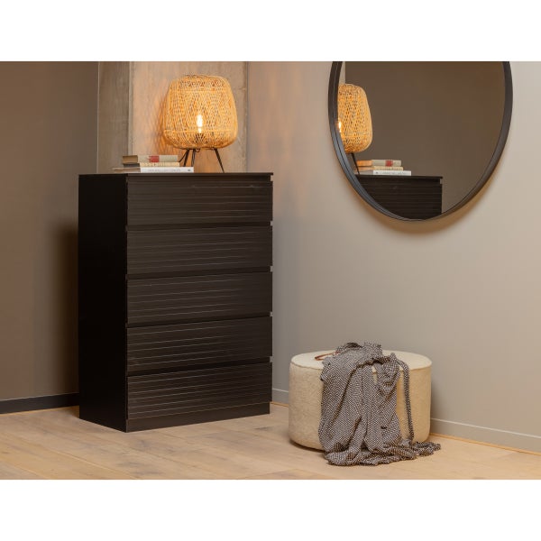 De Eekhoorn DOUTZEN SPIEGEL METAAL ZWART Ø115 CM