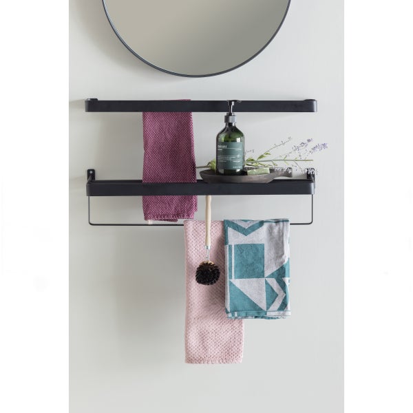 De Eekhoorn DOUTZEN SPIEGEL METAAL ZWART Ø50 CM