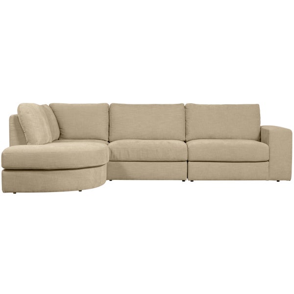 De Eekhoorn FAMILY HOEKBANK RONDING LINKS ZAND