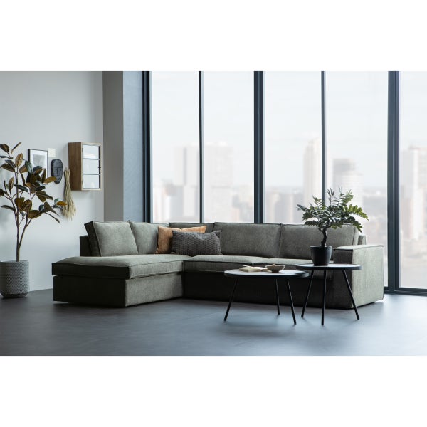 De Eekhoorn FREDDIE HOEKBANK LINKS WARM GROEN