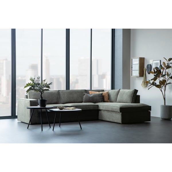 De Eekhoorn FREDDIE HOEKBANK RECHTS WARM GROEN