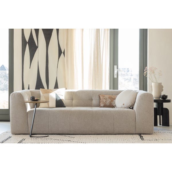 De Eekhoorn GRID 3-ZITS BANK GEWEVEN STOF ZAND