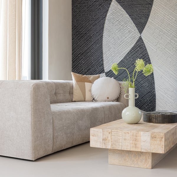 De Eekhoorn GRID 3-ZITS BANK GEWEVEN STOF ZAND