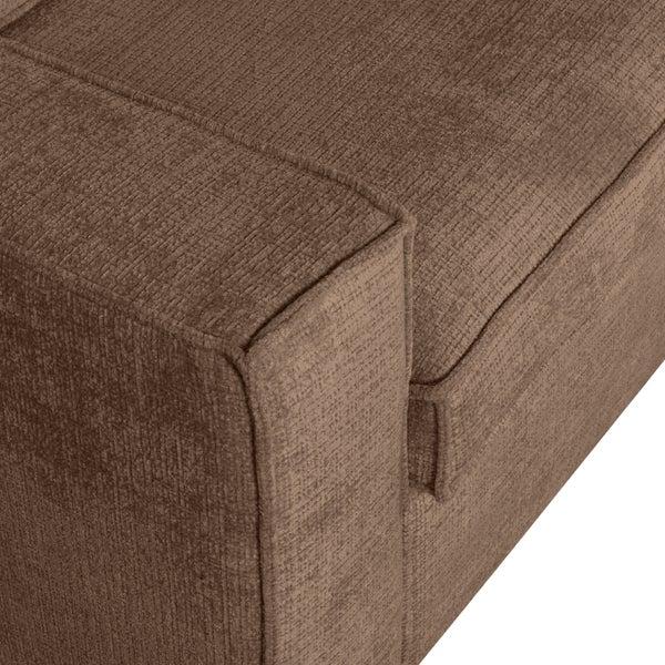 De Eekhoorn HAJO HOEKBANK RECHTS CHENILLE MUD