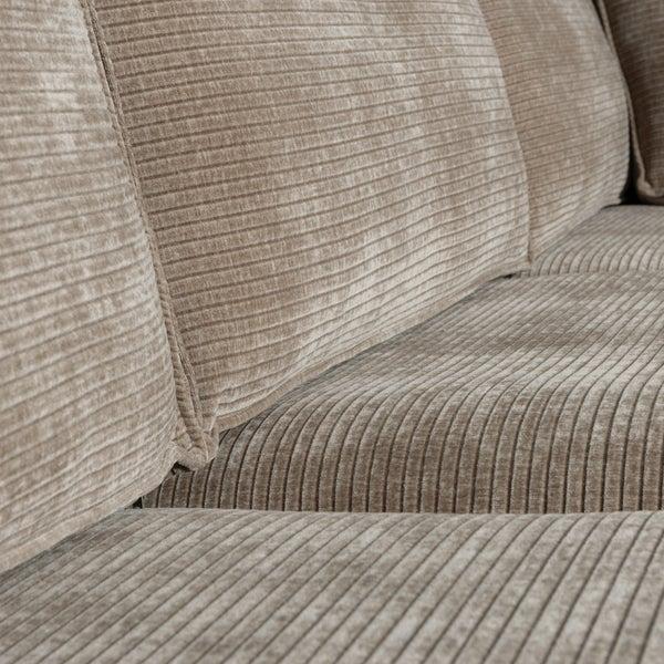 De Eekhoorn HAJO HOEKBANK RECHTS RIBSTOF CLAY