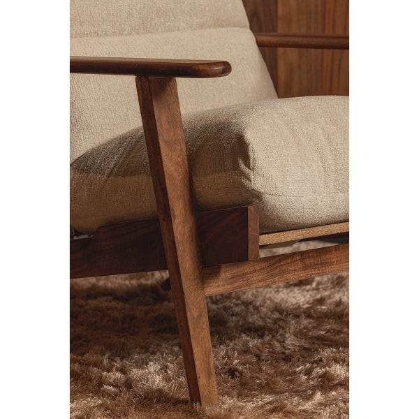 De Eekhoorn HOUSTON FAUTEUIL BOUCLÉ/HOUT NATUREL