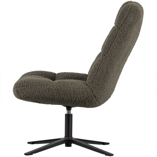 De Eekhoorn JOB DRAAIFAUTEUIL TEDDY GROEN