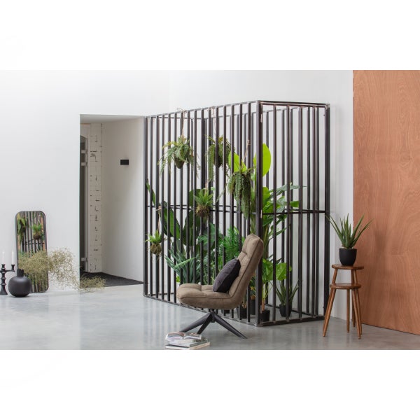 De Eekhoorn JOUKE DRAAIFAUTEUIL LEERLOOK GROEN