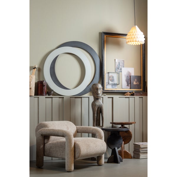 De Eekhoorn LENNY FAUTEUIL IN GROVE TEXTUUR ZAND