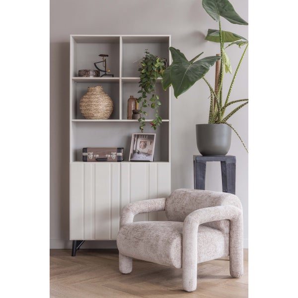 De Eekhoorn LENNY FAUTEUIL IN GROVE TEXTUUR ZAND