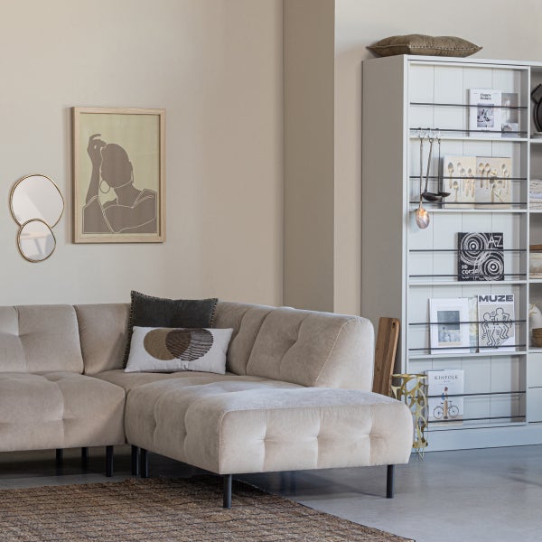 De Eekhoorn LLOYD HOEKBANK RECHTS VELVET ZEEZOUT