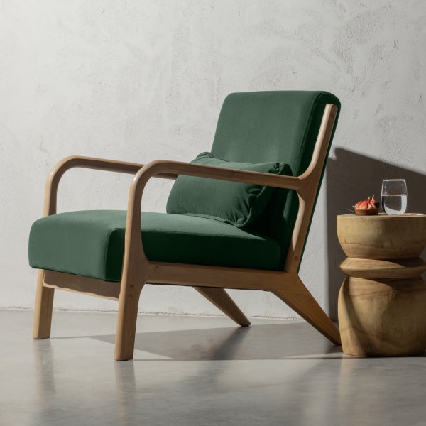 De Eekhoorn MARK FAUTEUIL VELVET FLESGROEN
