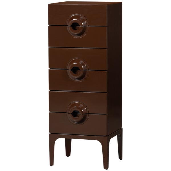 De Eekhoorn MERGE LADEKAST 6 LADES HOUT BRUIN/ROOD