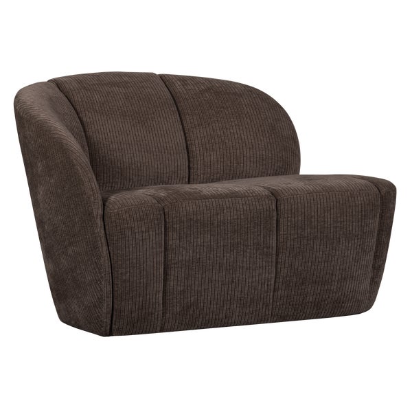 De Eekhoorn MOJO 2-ZITS BANKJE LINKS RIBSTOF BRUIN