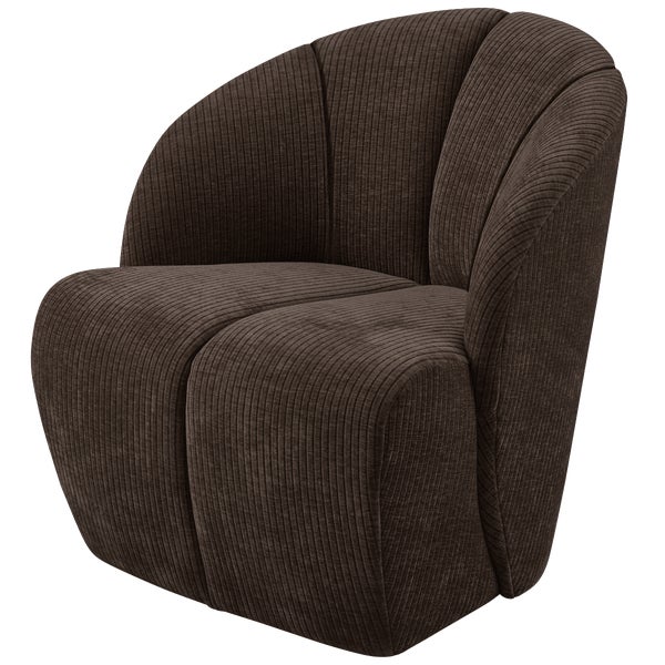 De Eekhoorn MOJO DRAAIFAUTEUIL RIBSTOF BRUIN